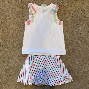 4T crown and Ivy skirt and sleeveless shirt